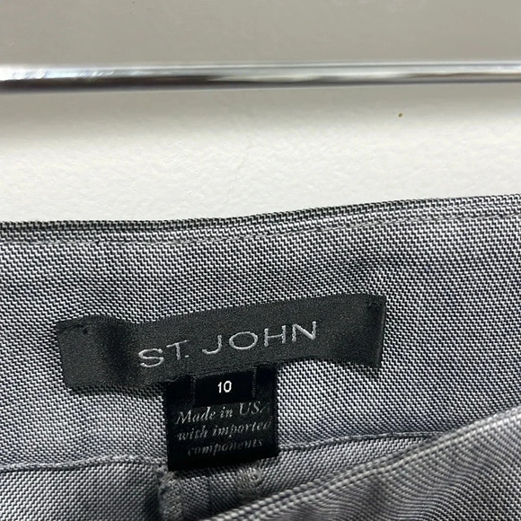 St. John Emma Gray Straight Leg Trousers Sz 10 - Picture 3 of 9